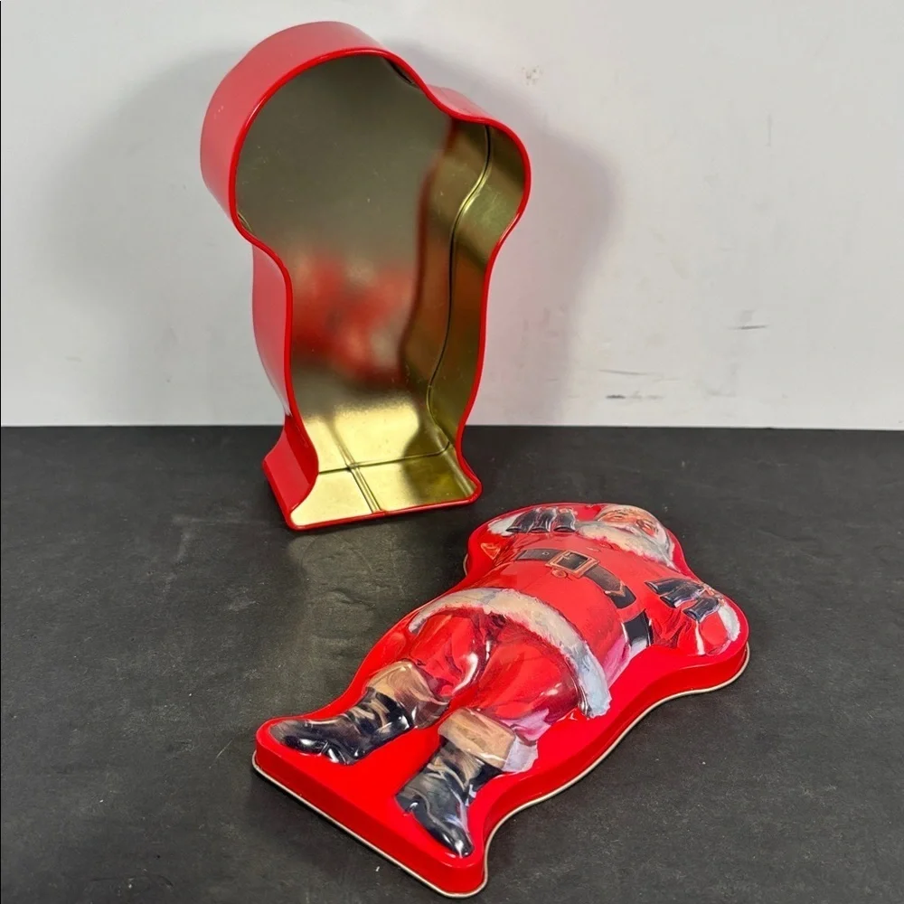Coca Cola Haddon Sundblom Santa Shaped Collectible Tin 6.5”